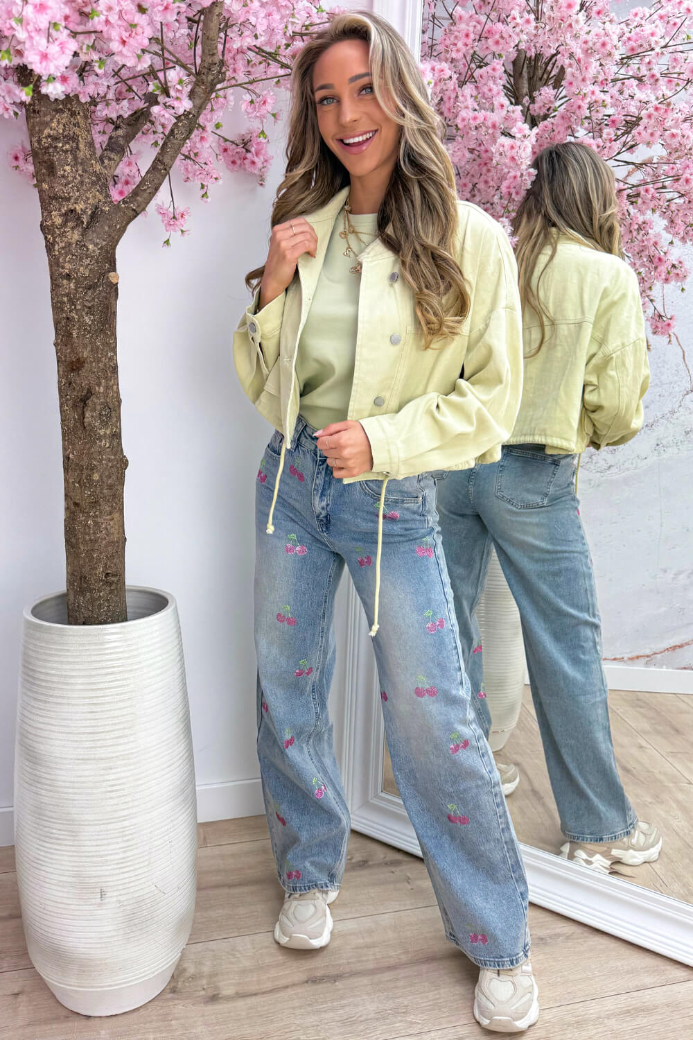 Happy colors denim jacket - Olijf