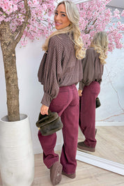 Countryside checks blouse - Bordeaux