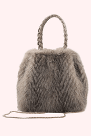 Braided furry bag - Taupe
