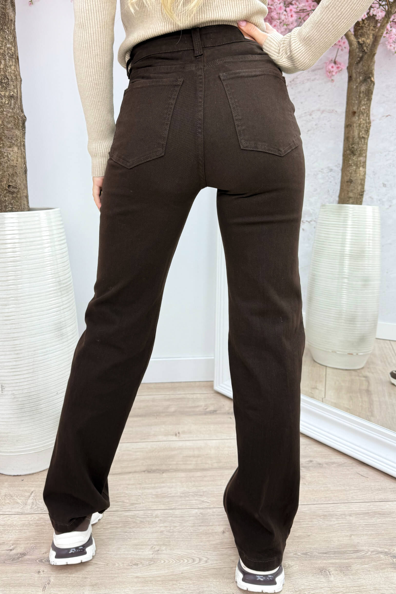 Choco straight leg jeans - Bruin
