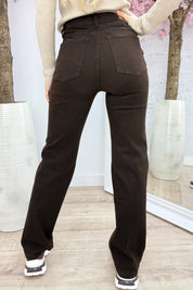 Choco straight leg jeans - Bruin