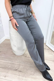 Glossy silky pants - Lt. grijs