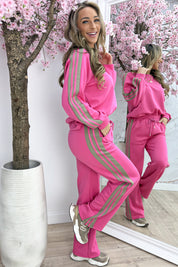 Stripe supreme co-ord - Fuchsia