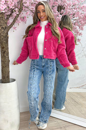 Teddy lover jacket - Fuchsia