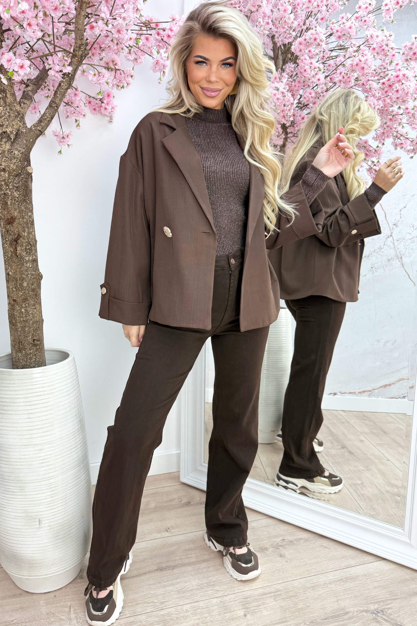 Golden chic blazer - Bruin
