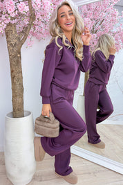 One zip away from comfy co-ord - Berry purple