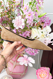 Suede point loafers - Taupe