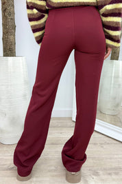 Straight leg stripe pantalon - Bordeaux