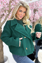 Ready for fall vilt trenchcoat - Dk. groen