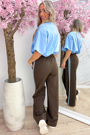 Basic puff topje - Sky blue