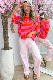 Côte d’Azur striped T-Shirt - Fuchsia