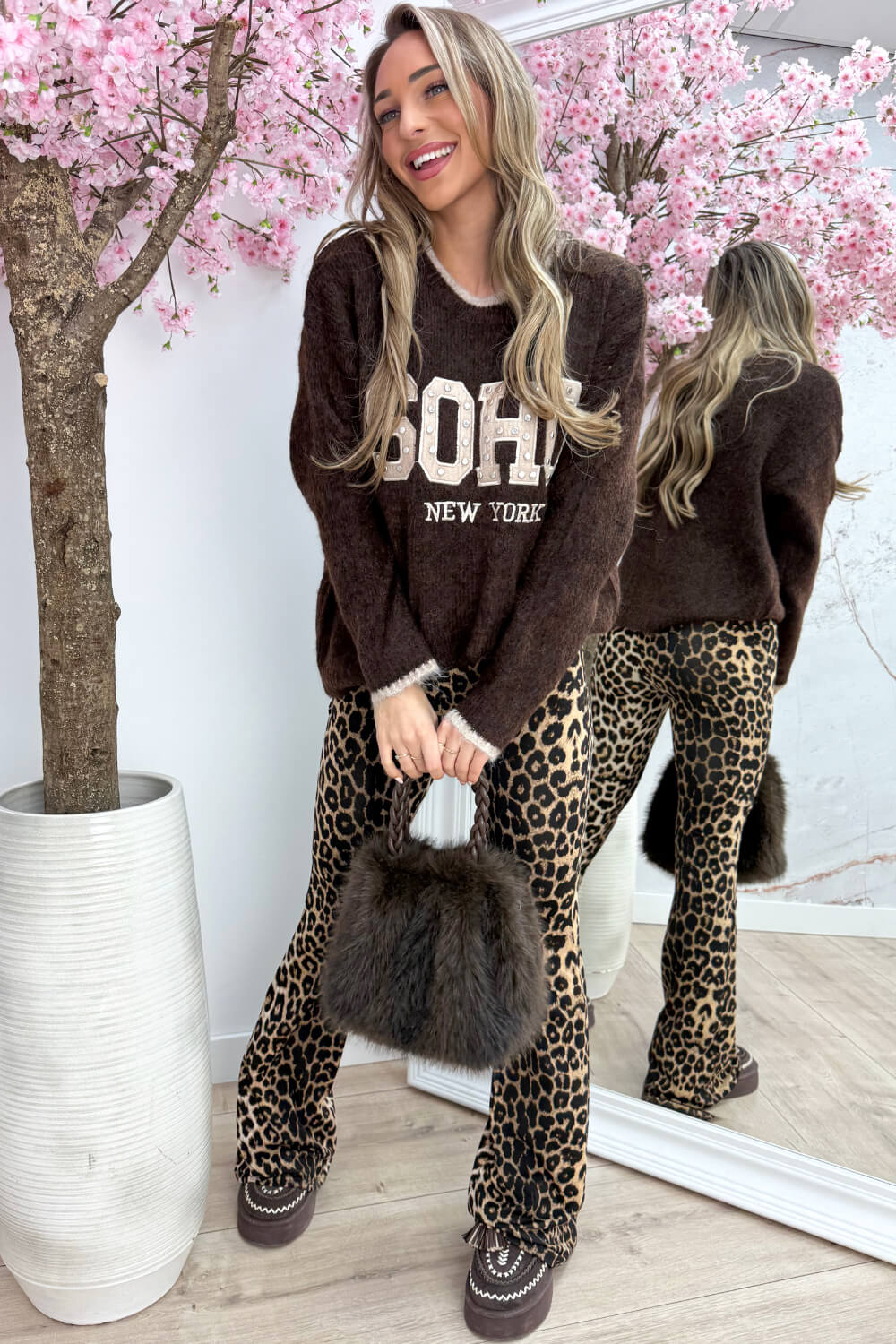 Studded soho trui - Bruin