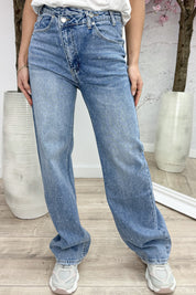 Diamond cross straight leg jeans - Jeans blue