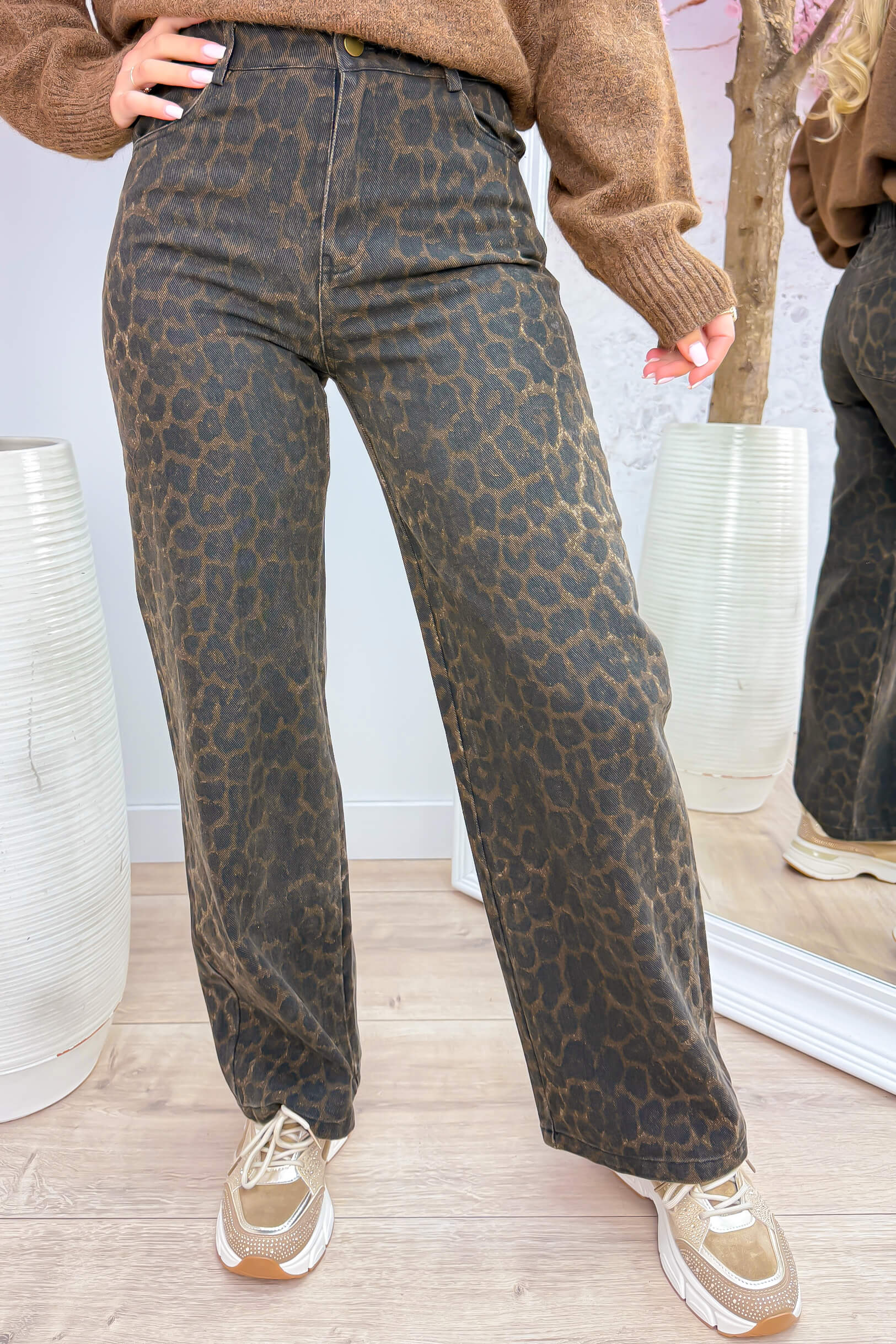 Leopard is my neutral straight leg jeans - Bruin