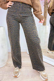 Leopard is my neutral straight leg jeans - Bruin