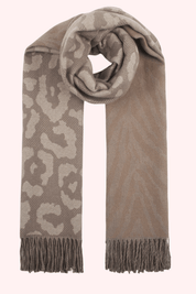Wild prints sjaal - Taupe
