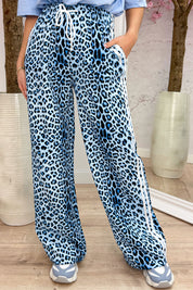Leopard stripe pants - Sky blue
