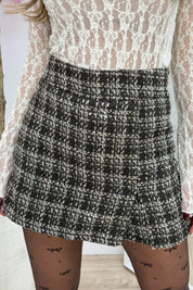 Lurex tweed skort - Bruin