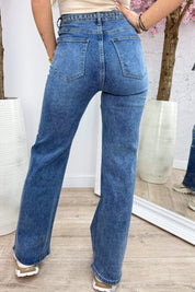 Pearly bow wide leg jeans - Jeans blue