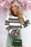 Mila stripe sweater - Army