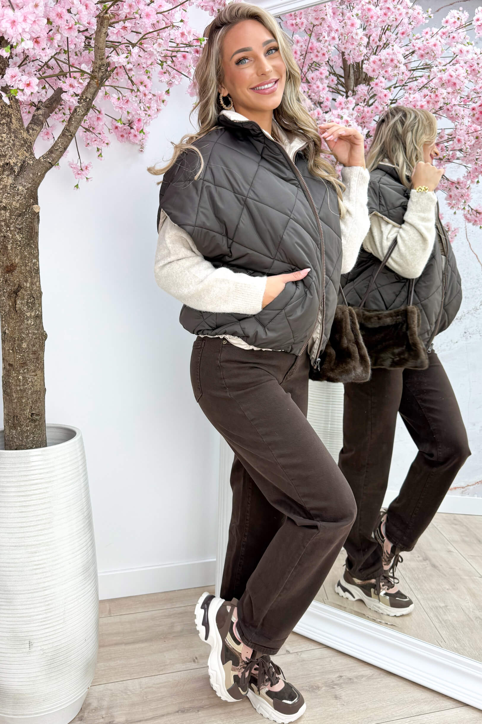 Reversible bodywarmer - Bruin