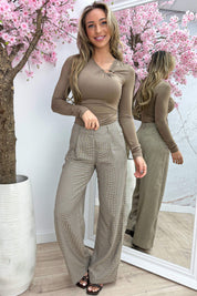 Gold ring travel topje - Taupe