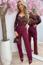 Bustier beauty lace body - Bordeaux