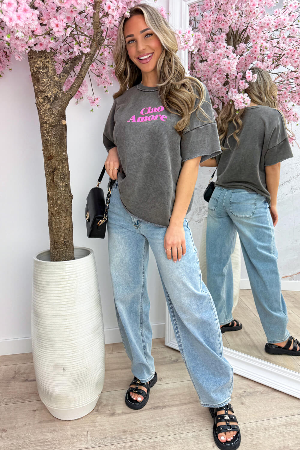 Ciao amore T-shirt - Dk. grijs