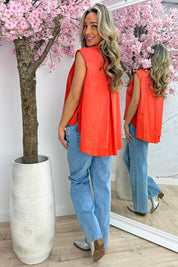 Silver hearts blouse - Oranje