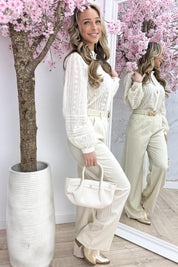 In bloom embroidery blouse - Beige