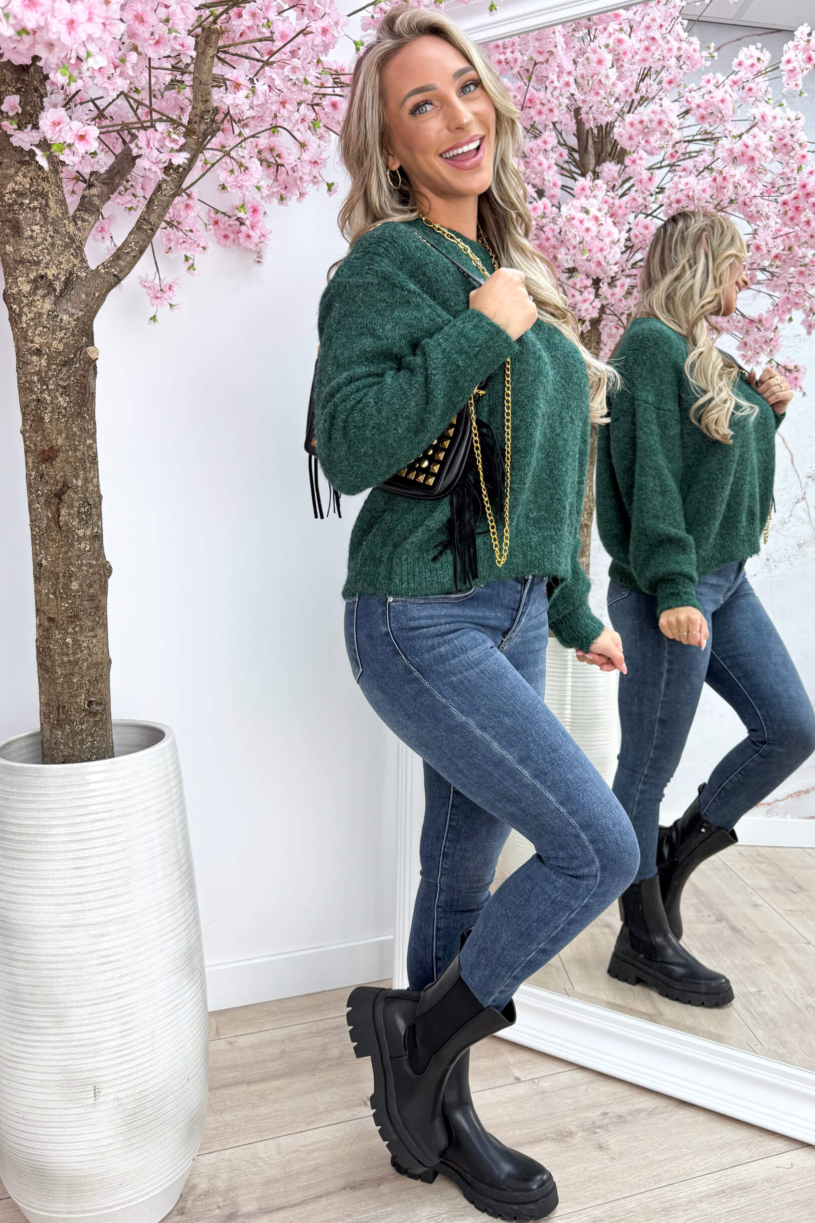 The perfect basic trui - Dk. groen