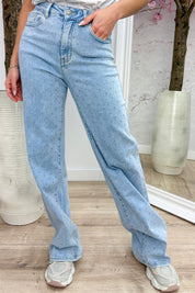 Studs everywhere straight leg jeans - Jeans blue