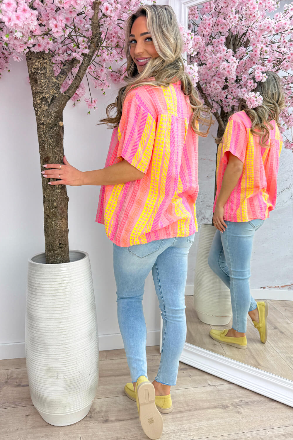 Es vedra cotton blouse - Lt. oranje