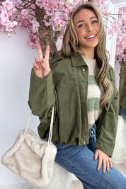 Autumn feelings suede look bomber - Army