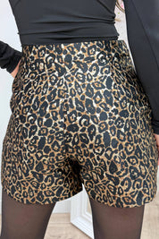 Luxe leopard skort - Zwart