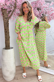 Seashell cotton dress - Lime