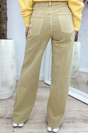 Studded wide leg jeans RD9118-14 - Camel