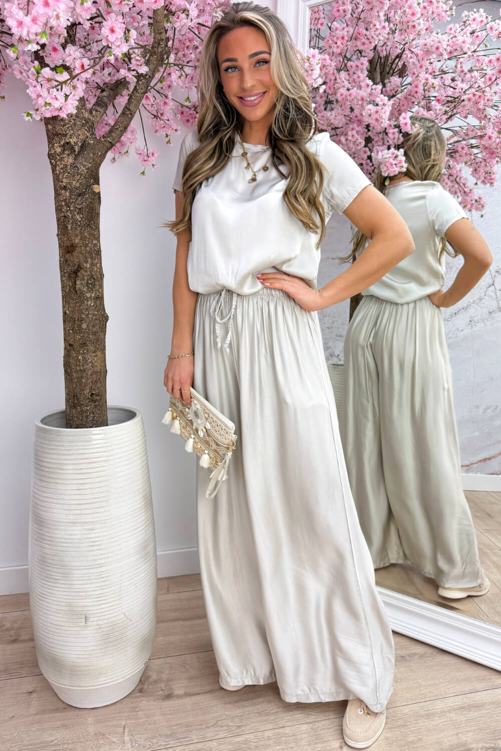 Silky basic topje - Beige