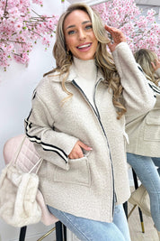 Teddy stripe jacket - Beige