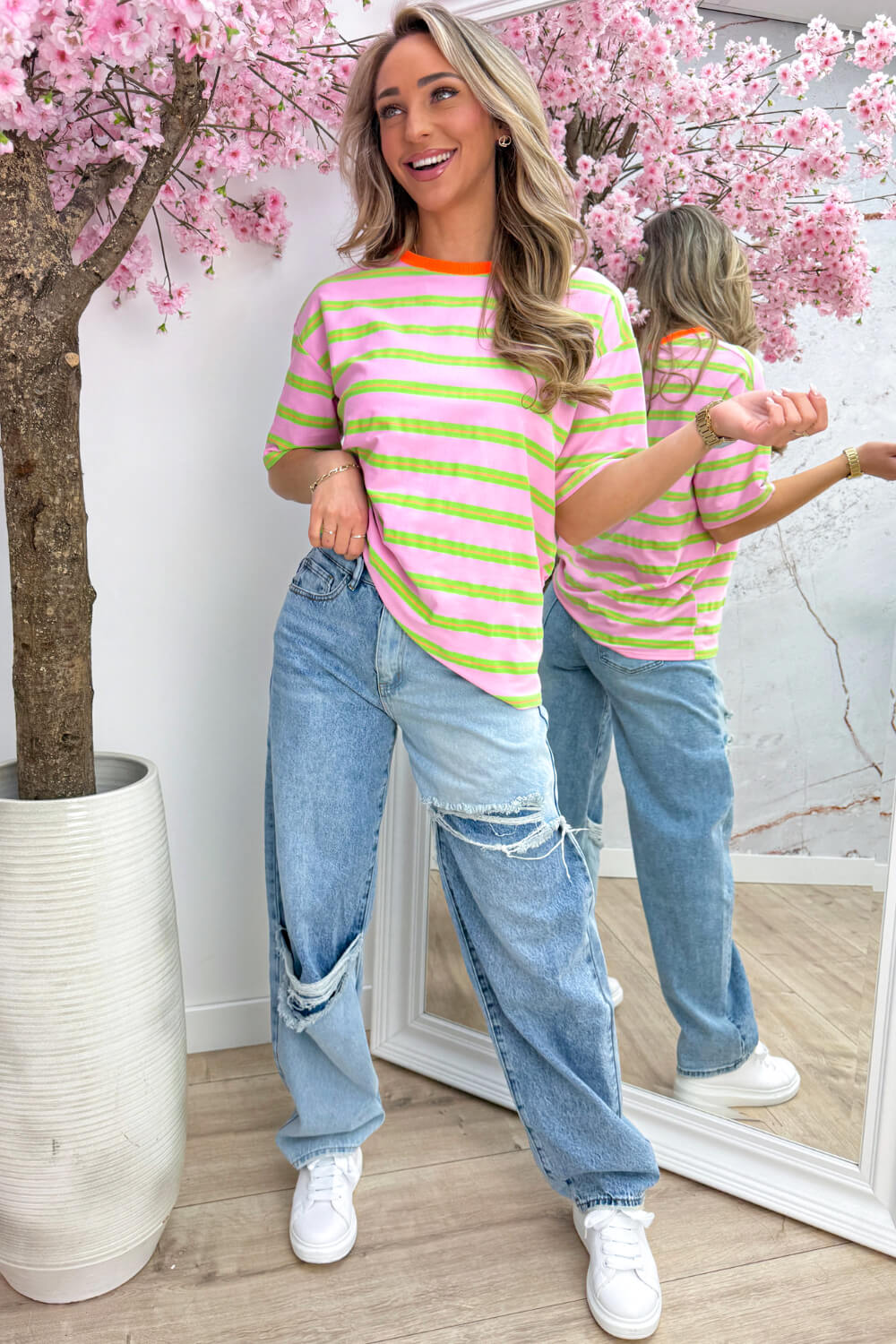 Electric stripes T-shirt - Groen