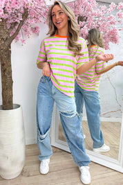 Electric stripes T-shirt - Groen