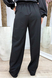 Gold detail pantalon - Zwart