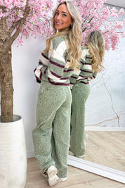 Mila stripe trui - Army
