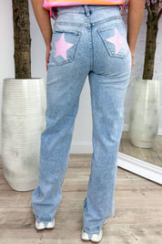 Starstruck studded straight leg jeans - Jeans blue