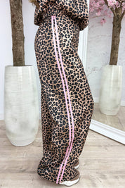 Leopard stripe jogger - Roze