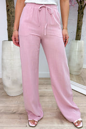 Most wanted linnen pants - Oud roze