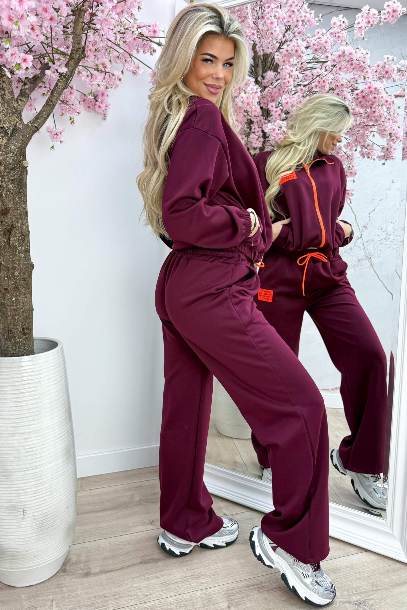 Neon perfect embleem comfy co-ord - Bordeaux
