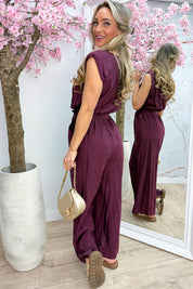 Waterfall statement jumpsuit - Bordeaux