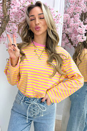 Stripe it easy topje - Geel