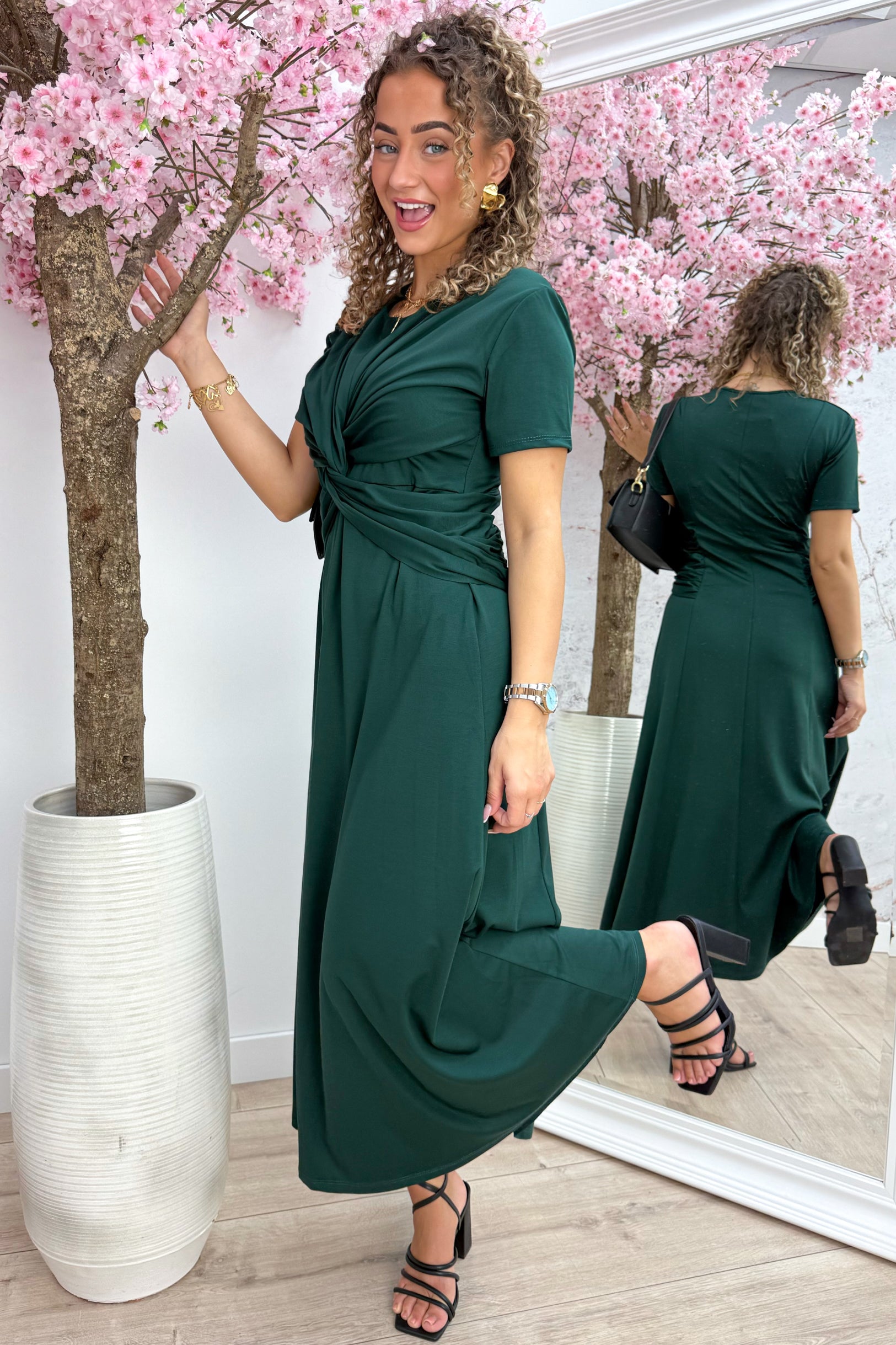 Robe toujours brillante - DK. vert